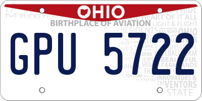 OH license plate GPU5722