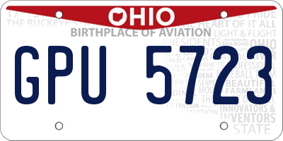 OH license plate GPU5723