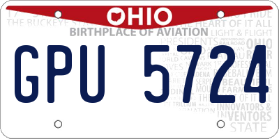 OH license plate GPU5724