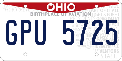 OH license plate GPU5725