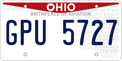 OH license plate GPU5727