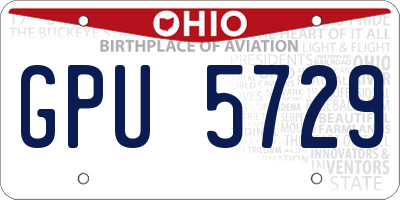 OH license plate GPU5729