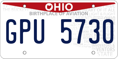 OH license plate GPU5730
