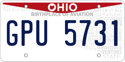 OH license plate GPU5731