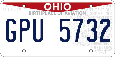 OH license plate GPU5732