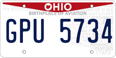OH license plate GPU5734