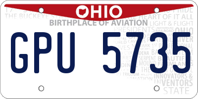 OH license plate GPU5735