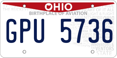 OH license plate GPU5736