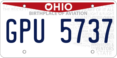 OH license plate GPU5737