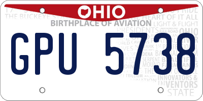 OH license plate GPU5738