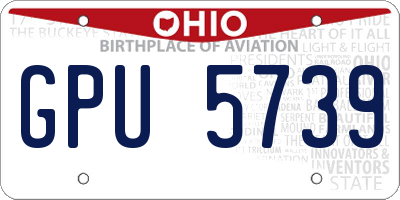 OH license plate GPU5739