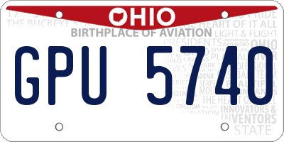 OH license plate GPU5740