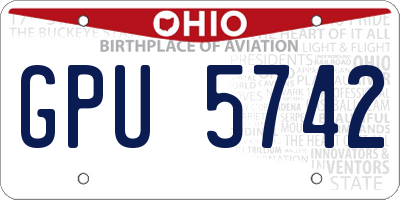 OH license plate GPU5742