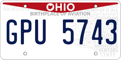 OH license plate GPU5743