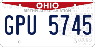 OH license plate GPU5745