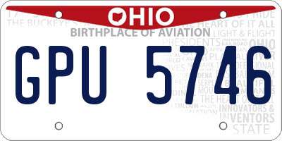 OH license plate GPU5746