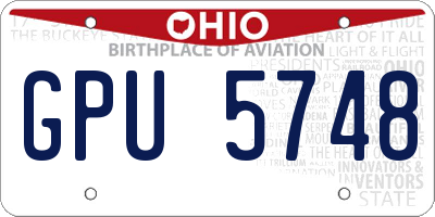 OH license plate GPU5748