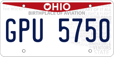 OH license plate GPU5750