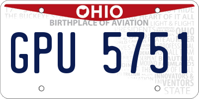 OH license plate GPU5751