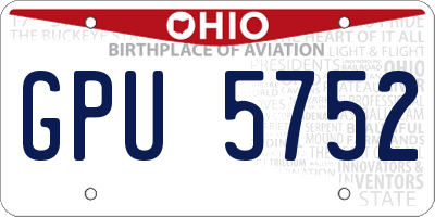 OH license plate GPU5752