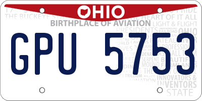 OH license plate GPU5753