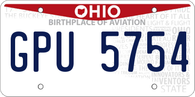 OH license plate GPU5754