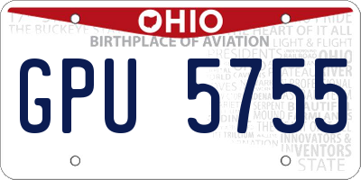 OH license plate GPU5755