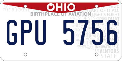 OH license plate GPU5756