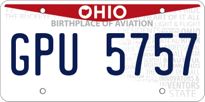 OH license plate GPU5757