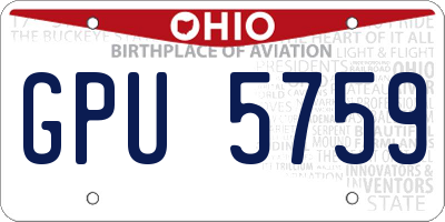 OH license plate GPU5759