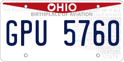 OH license plate GPU5760