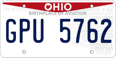 OH license plate GPU5762