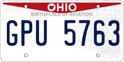OH license plate GPU5763