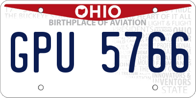 OH license plate GPU5766