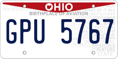 OH license plate GPU5767