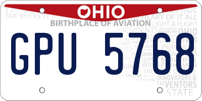 OH license plate GPU5768