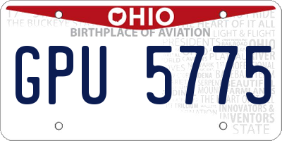 OH license plate GPU5775