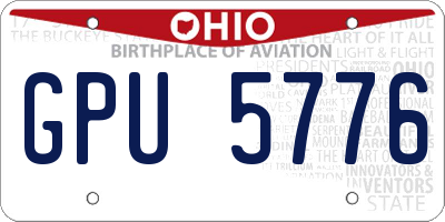 OH license plate GPU5776