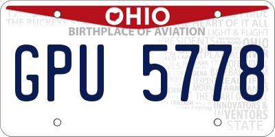 OH license plate GPU5778