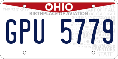 OH license plate GPU5779