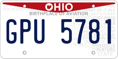 OH license plate GPU5781