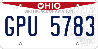 OH license plate GPU5783