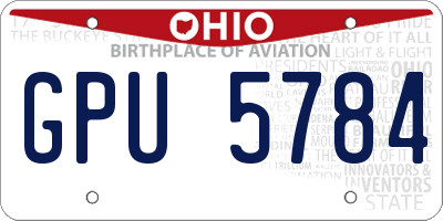 OH license plate GPU5784