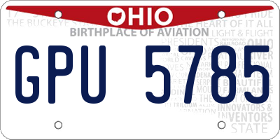 OH license plate GPU5785