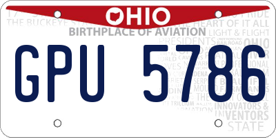 OH license plate GPU5786