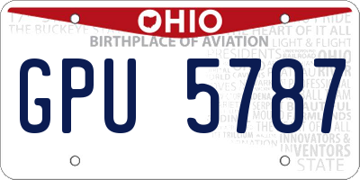OH license plate GPU5787