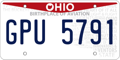 OH license plate GPU5791