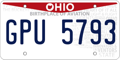 OH license plate GPU5793