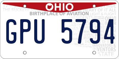 OH license plate GPU5794
