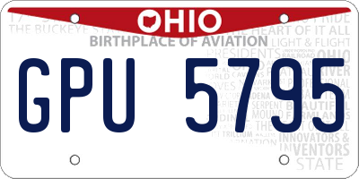 OH license plate GPU5795